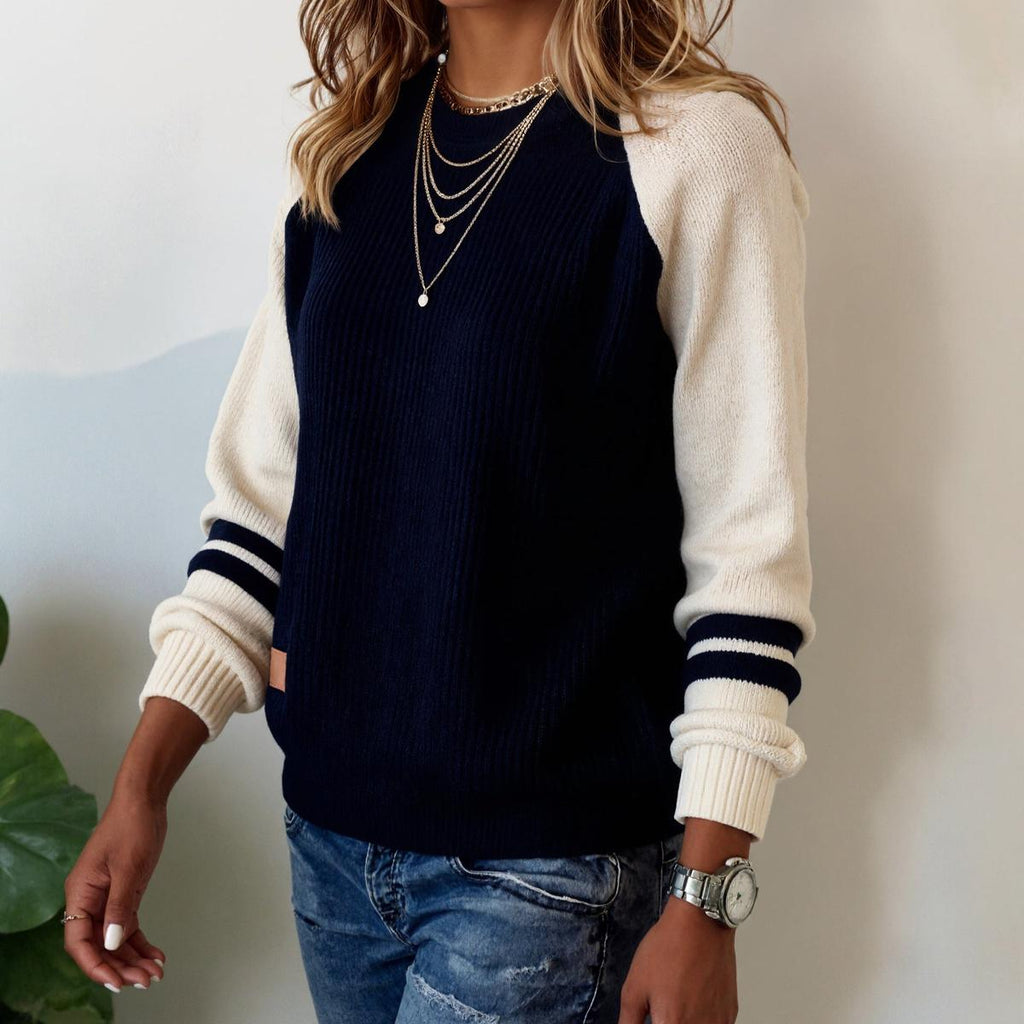 Comfy Striped Round Neck Sweater