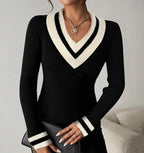 Black And White Color Block Sweater