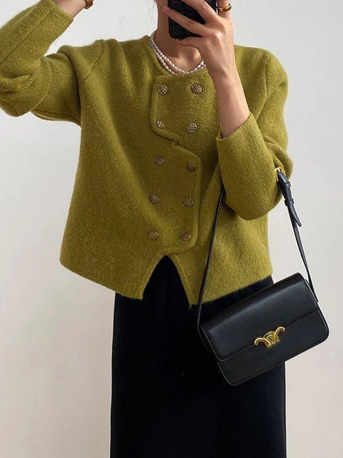 Elegant Plain Long SleeveSweater