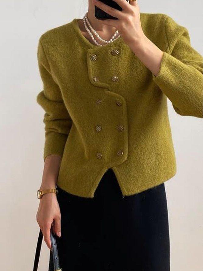 Elegant Plain Long SleeveSweater