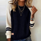 Comfy Striped Round Neck Sweater